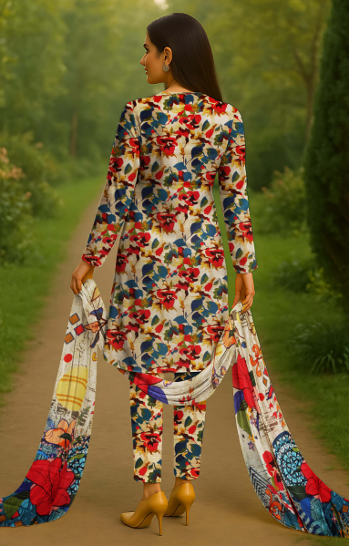 Digital Lawn 3-Piece with Voile Dupatta