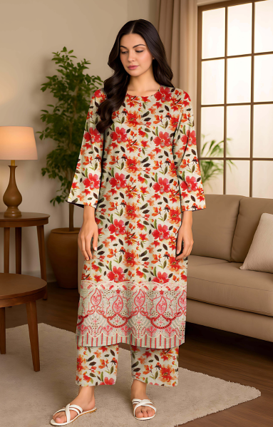 Digital Lawn 3-Piece with Voile Dupatta
