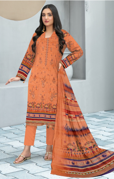 Cross Stitch 3 Piece - Printed Lawn Suit
