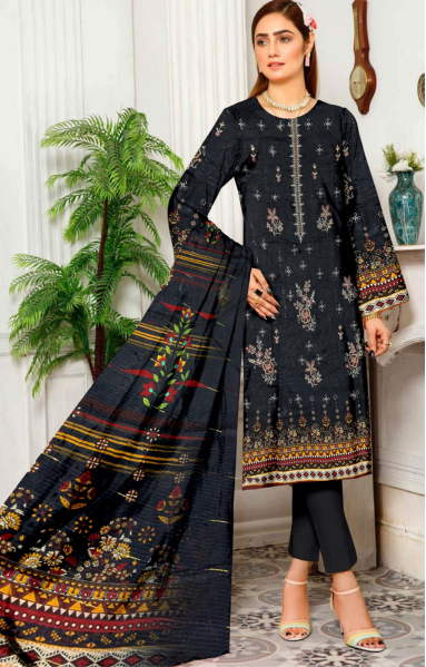 Cross Stitch 3 Piece - Printed Lawn Suit