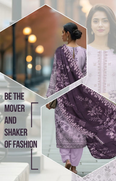 Lawn 3-Piece Printed Suit - Lavender Bloom