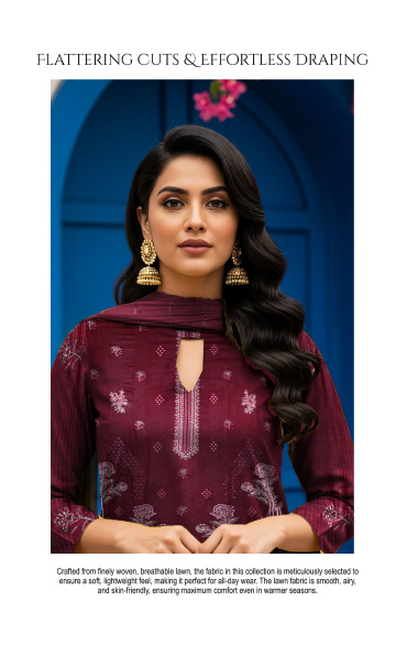 Wine Petals – Rich Maroon Viscose Ensemble
