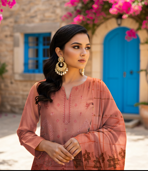 Blush Flame – Soft Coral Viscose Set