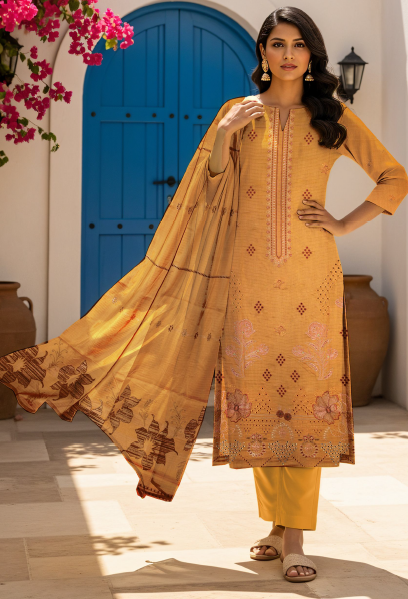 Amber Bloom – Premium Viscose Ensemble